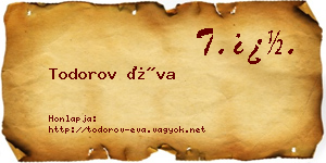 Todorov Éva névjegykártya