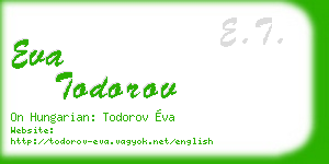 eva todorov business card