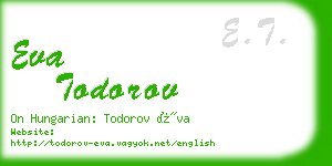 eva todorov business card